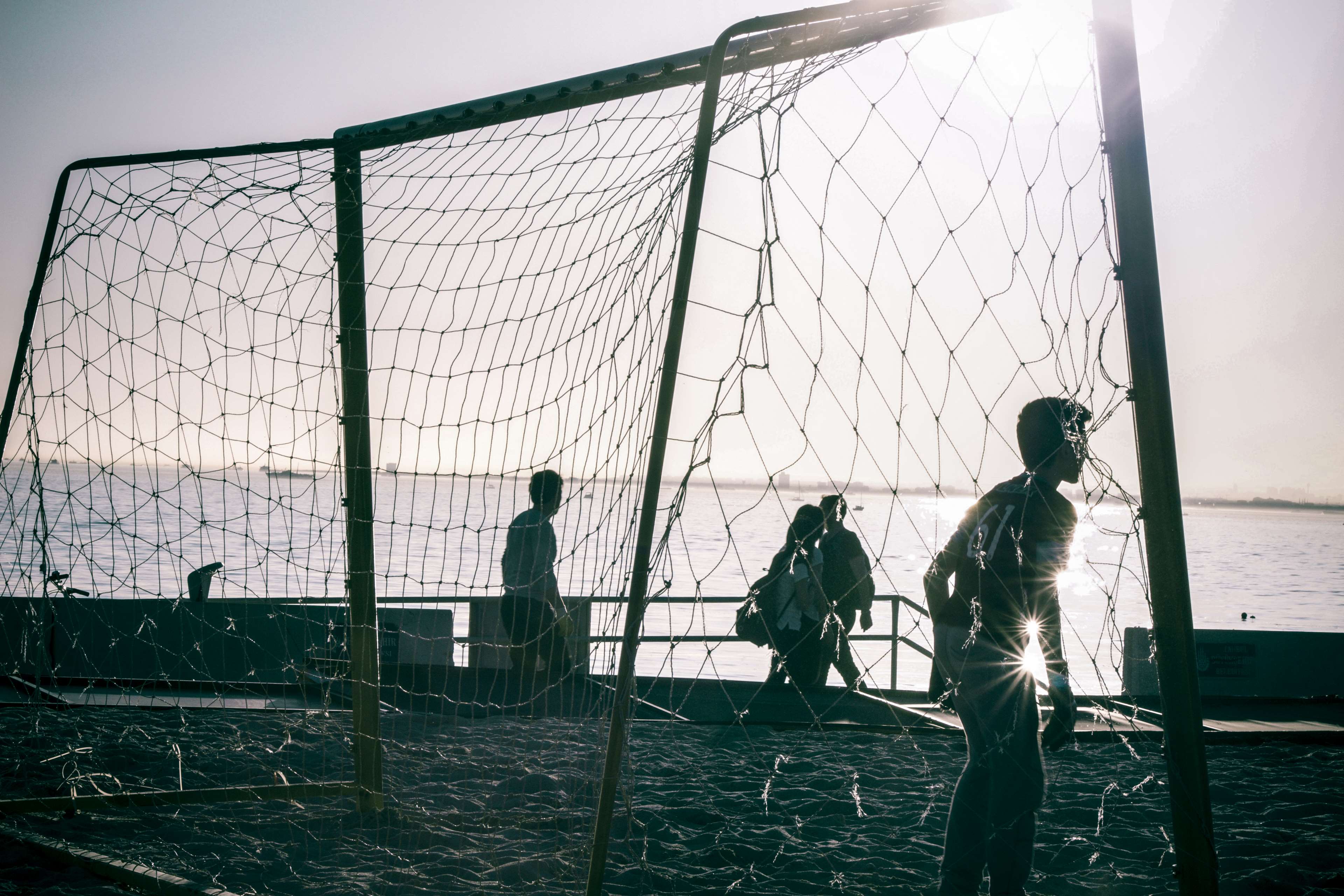 3840x2560 beach, football, goal, goalie, goalkeeper, net, people, sand, sea, sky, soccer, sun 4k wallpaper. Mocah.org HD Wallpaper