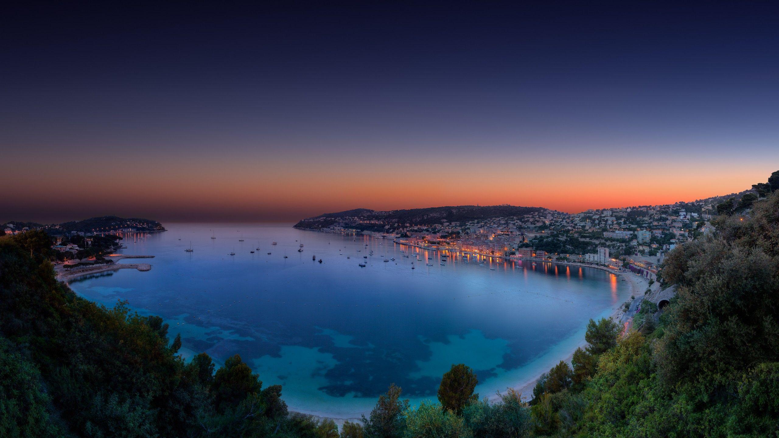 2560x1440 Wallpaper Monako, 4k, HD wallpaper, French Riviera, night, sunset, sea, lake, ocean, forest, sky, Nature