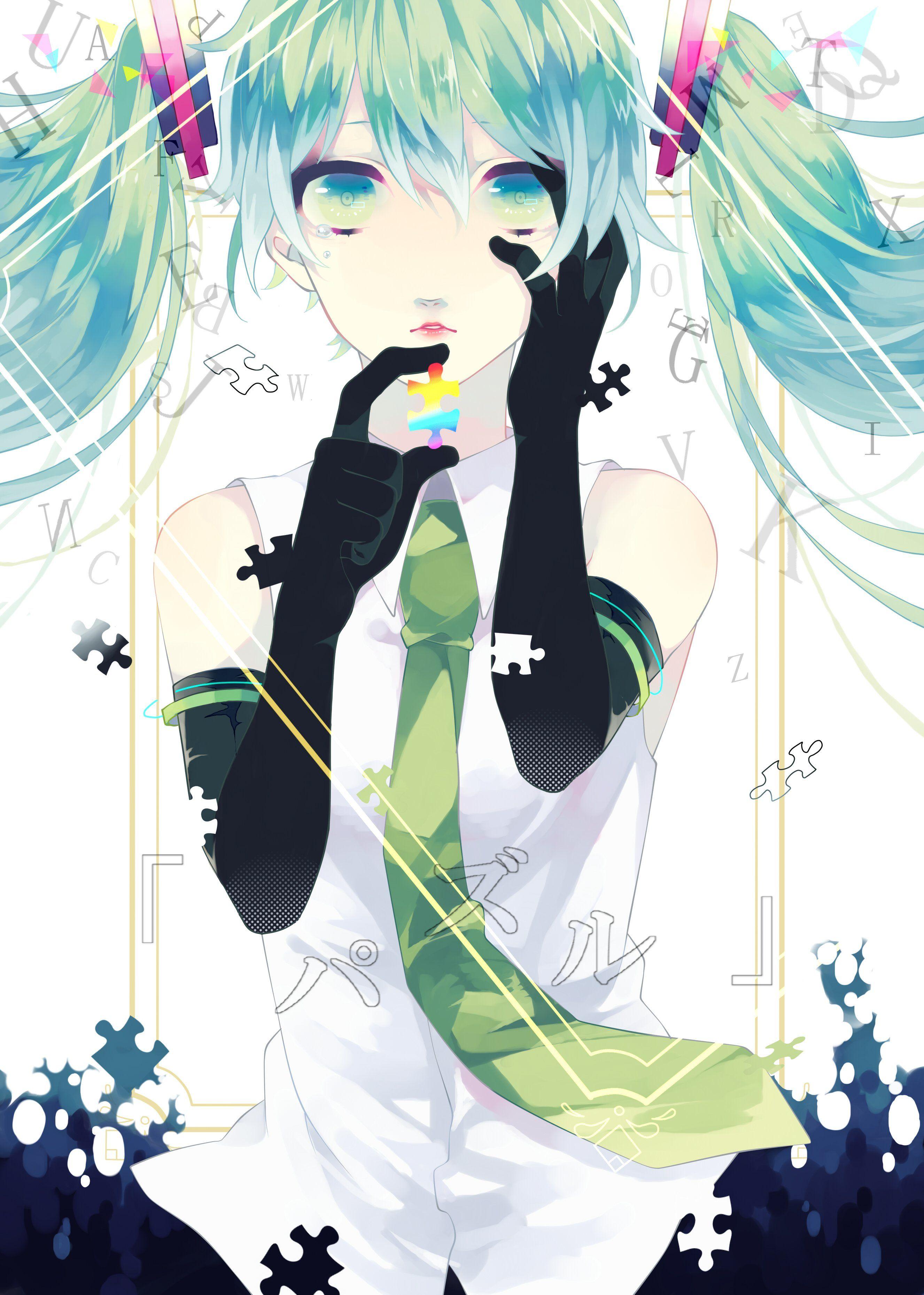 2653x3715 Project DIVA Extend Vocaloid Hatsune Miku Puzzle Piece Waist Up wallpaperx3715