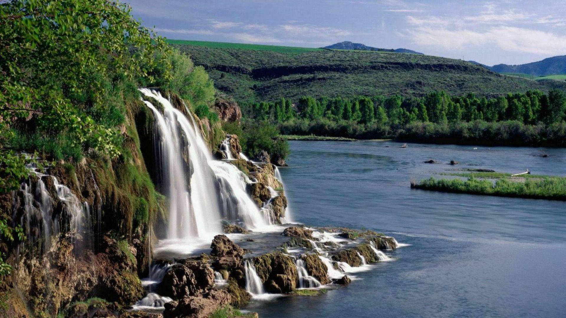 1920x1080 Landscape With Waterfall desktop PC and Mac wallpaper