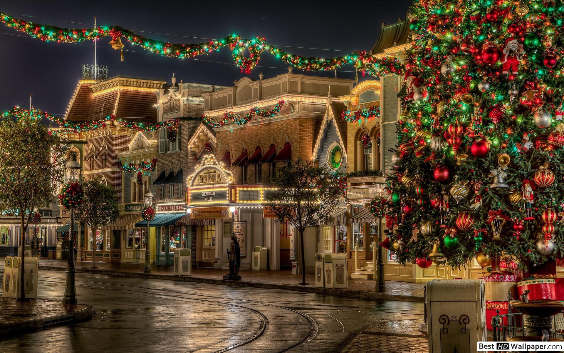 1920x1200 Christmas of Disneyland HD wallpaper download