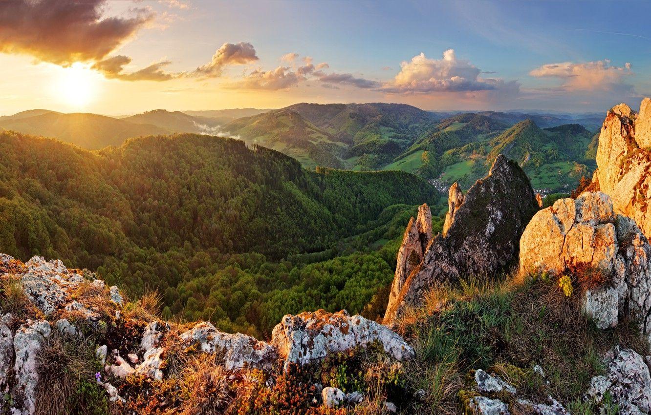 1332x850 Wallpaper mountains, rasvet, Slovakia image for desktop, section природа