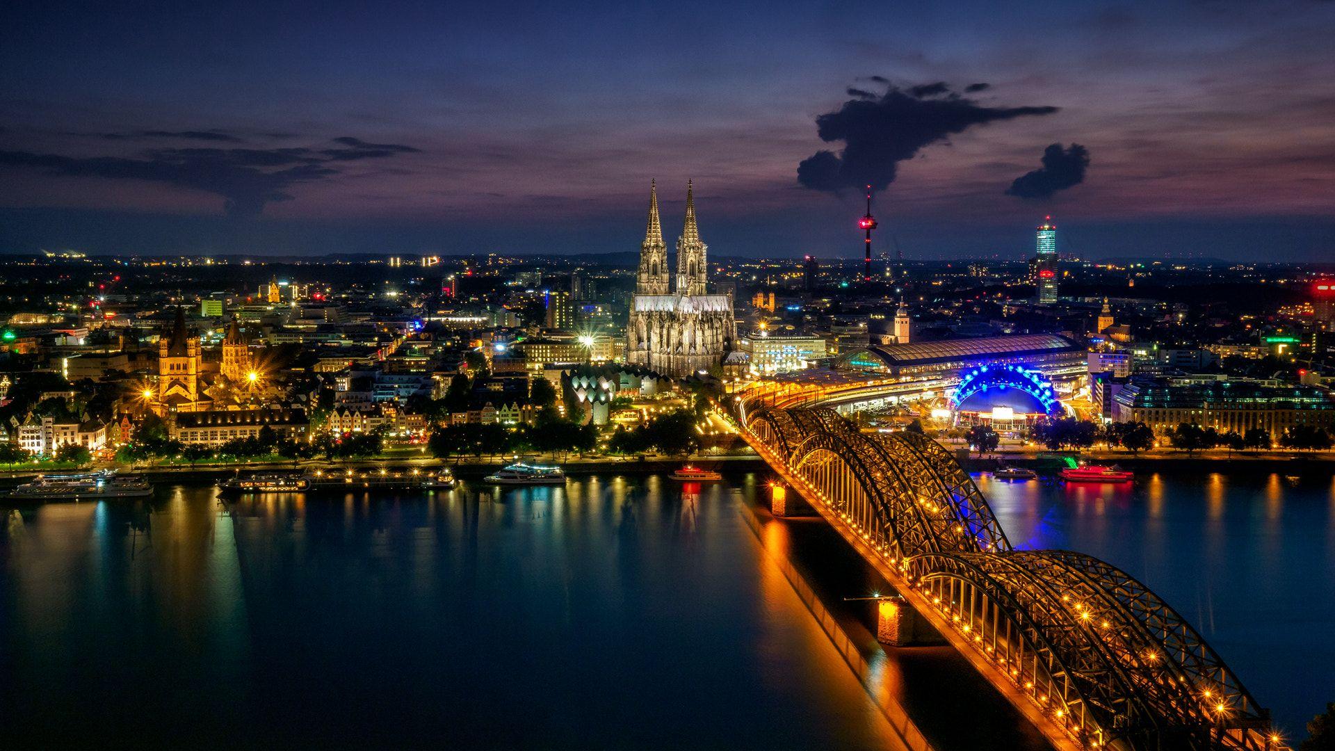 1920x1080 Bridge On The Rhine River Cologne Germany Europe 4k Ultra HD Wallpaper For Desktop Laptop Tablet Mobile Phones And Tv 1920x1080 :
