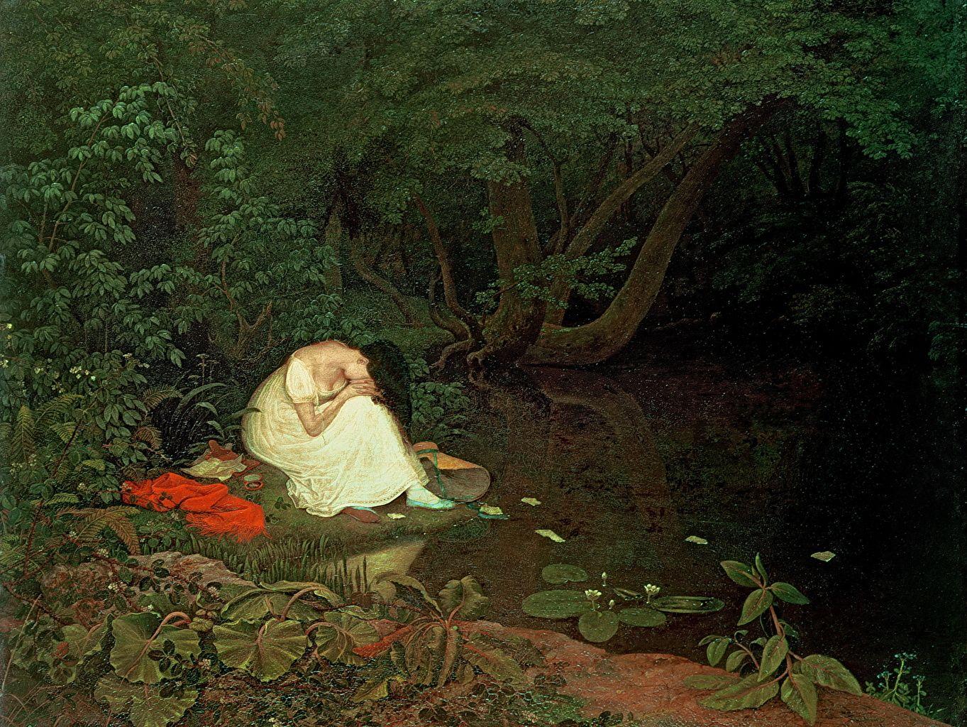 1363x1024 Desktop Wallpaper Francis Danby, Disappointed Love Pond sit