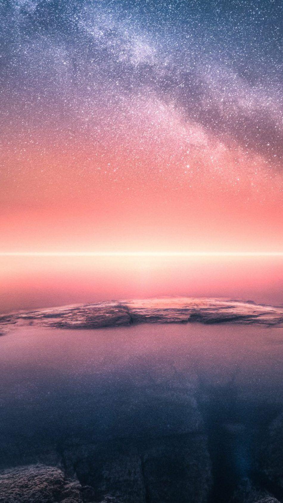 950x1689 Horizon Sunset Starry Sky Collision Edge 4K Ultra HD Mobile Wallpaper. iPhone wallpaper sky, Nature iphone wallpaper, Aesthetic wallpaper