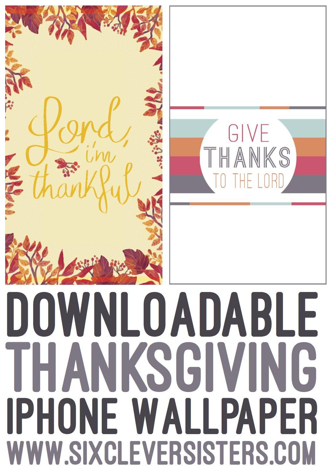 1151x1634 TWO Free Thanksgiving iPhone Wallpaper Clever Sisters