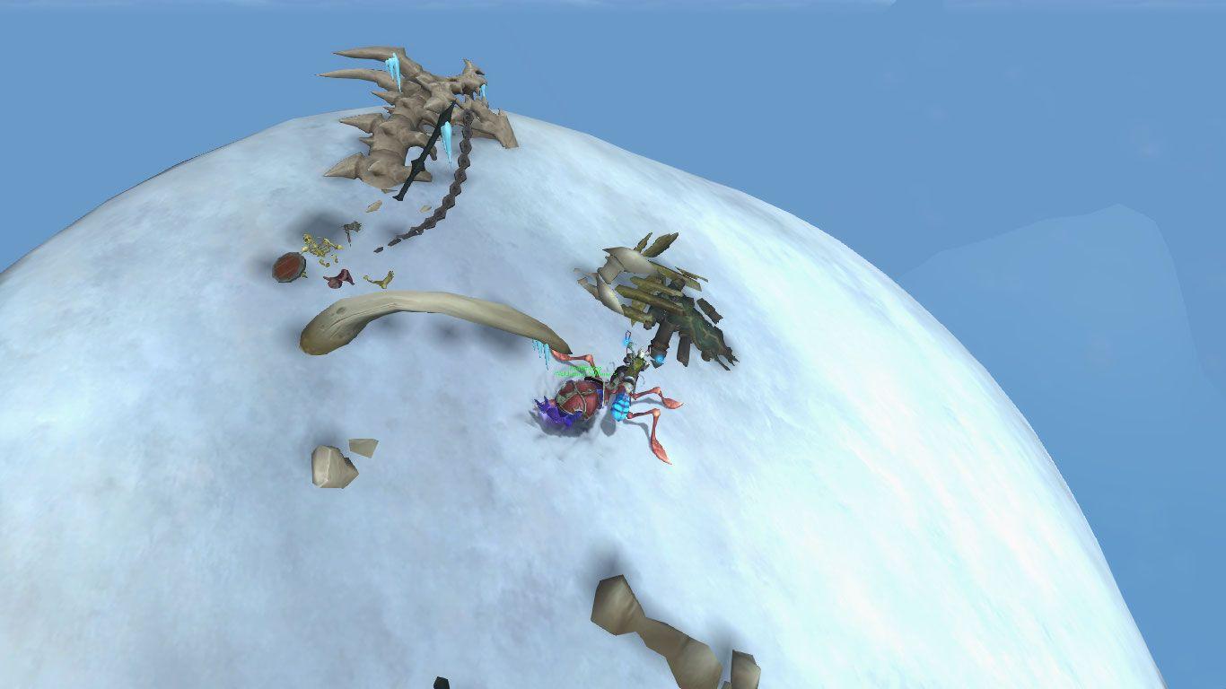1366x768 Climbed To The Top Of The Waning Glacier Mountain. This Is What I Found. (Dragon Skeleton, Orc Skeleton, Kul Tiran Banner). Reference Or Just Simple Easter Egg?