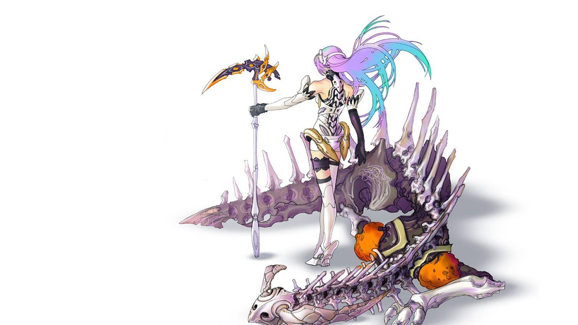 1920x1080 Download Wallpaper 1920x1080 girl, skeleton, dragon, back, arms Full HD 1080p HD Background
