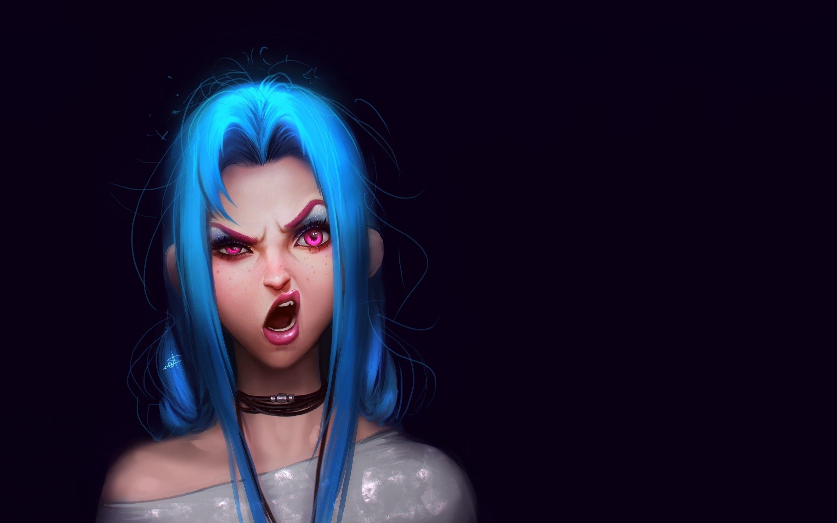 2880x1800 Download 2880x1800 Jinx, League Of Legends, Weird Expression Wallpaper for MacBook Pro 15 inch