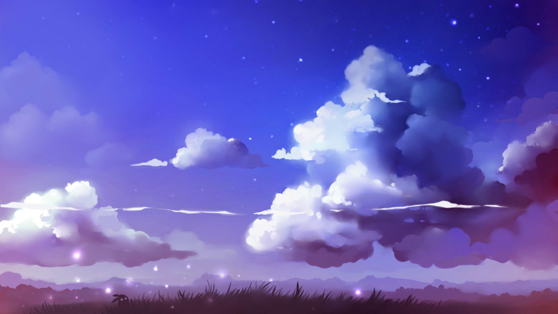 1920x1080 landscape clouds drawing zoeken. Latar belakang, Gambar