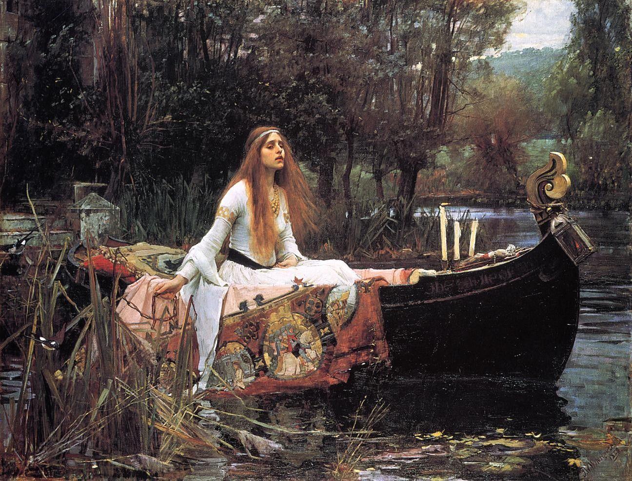 1296x986 women boat john william waterhouse the lady of shalott Wallpaper HD / Desktop and Mobile Background