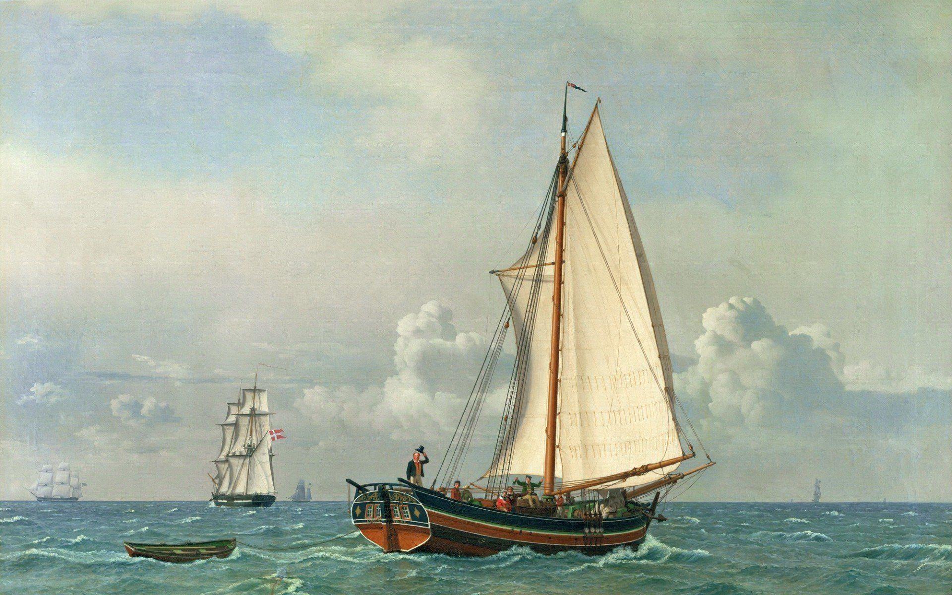1920x1200 painting, Ship, Boat, Classic art HD Wallpaper / Desktop and Mobile Image & Photo
