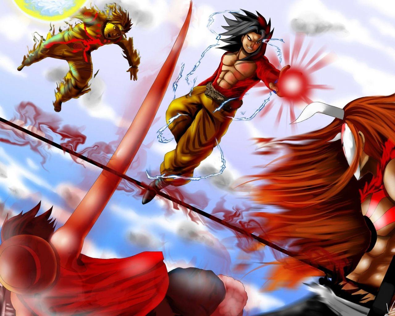 1280x1024 Free download Goku VS Naruto Luffy Ichigo wallpaper ForWallpapercom [1600x1118] for your Desktop, Mobile & Tablet. Explore Goku And Naruto Wallpaper. Kid Goku Wallpaper, Goku and Vegeta Wallpaper, Goku