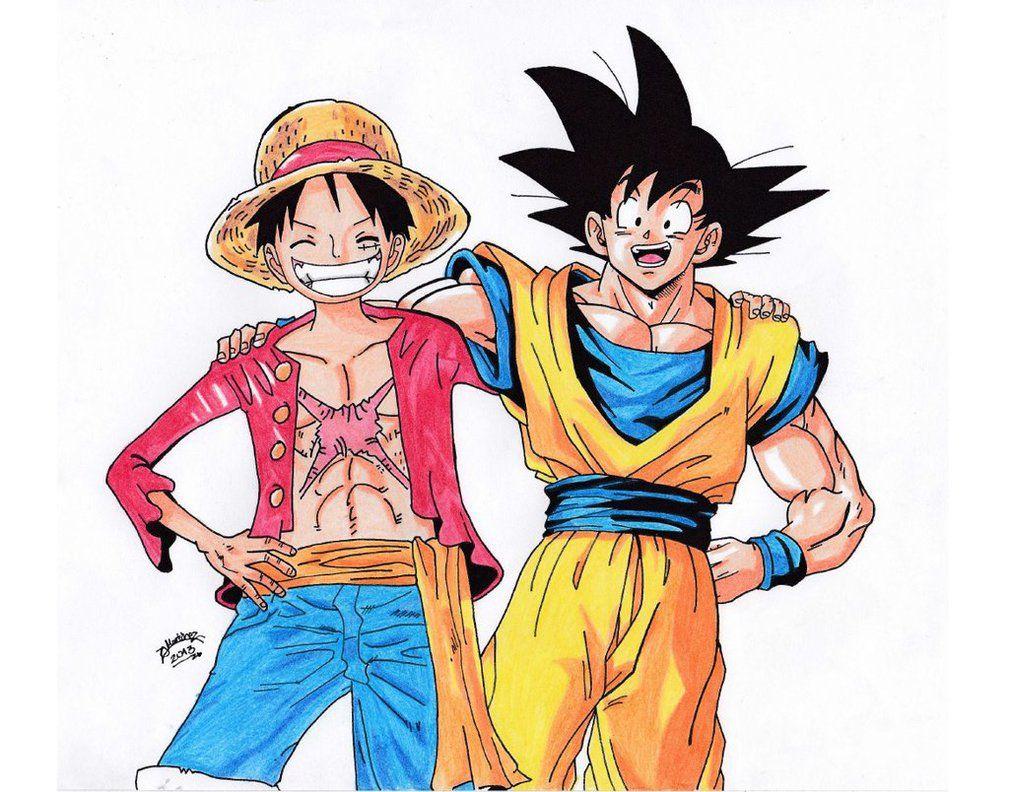 1009x792 Goku and Luffy Debate Fan Art