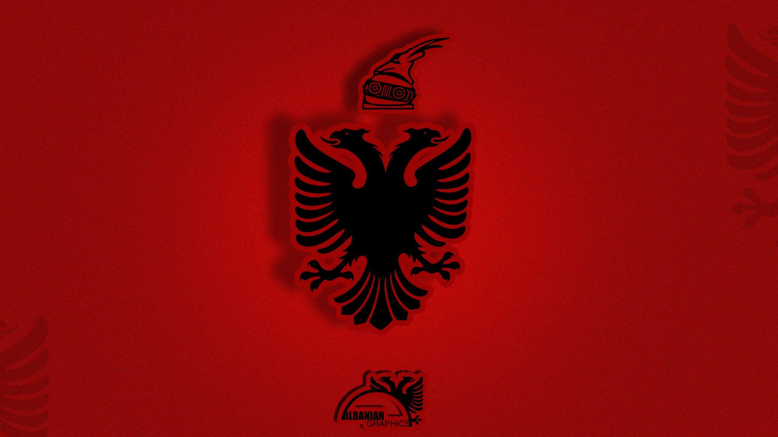 2560x1440 HD Albanian Flag Wallpaper