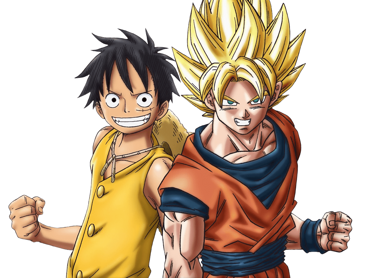 1182x889 Goku and Luffy Debate Fan Art