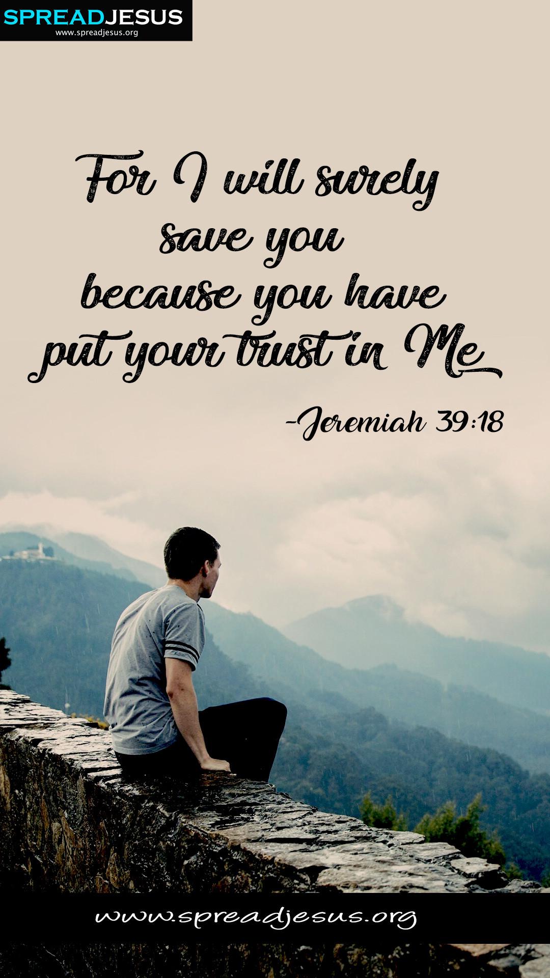 1080x1920 Bible Quotes Mobile Wallpaper Jeremiah 39:18