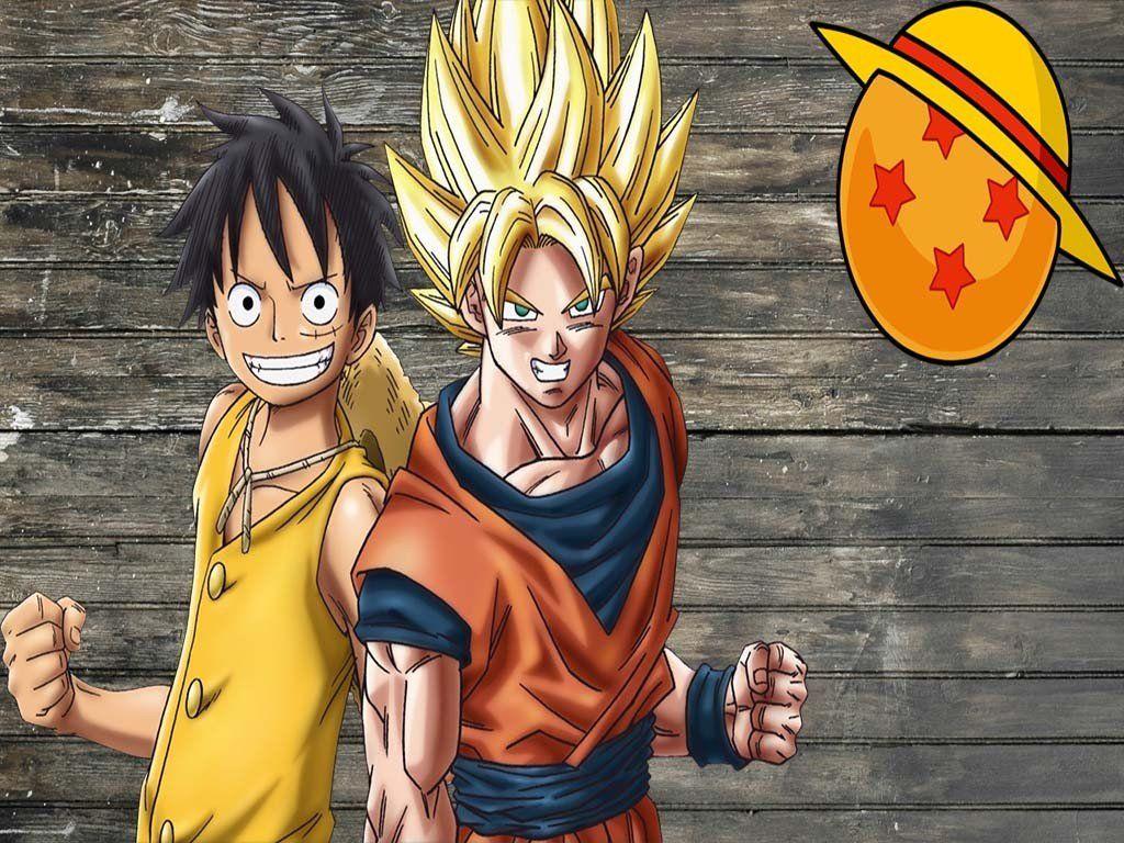 1024x768 Monkey D. Luffy, Son Goku, One Piece, Dragon Ball Z Wallpaper HD / Desktop and Mobile Background