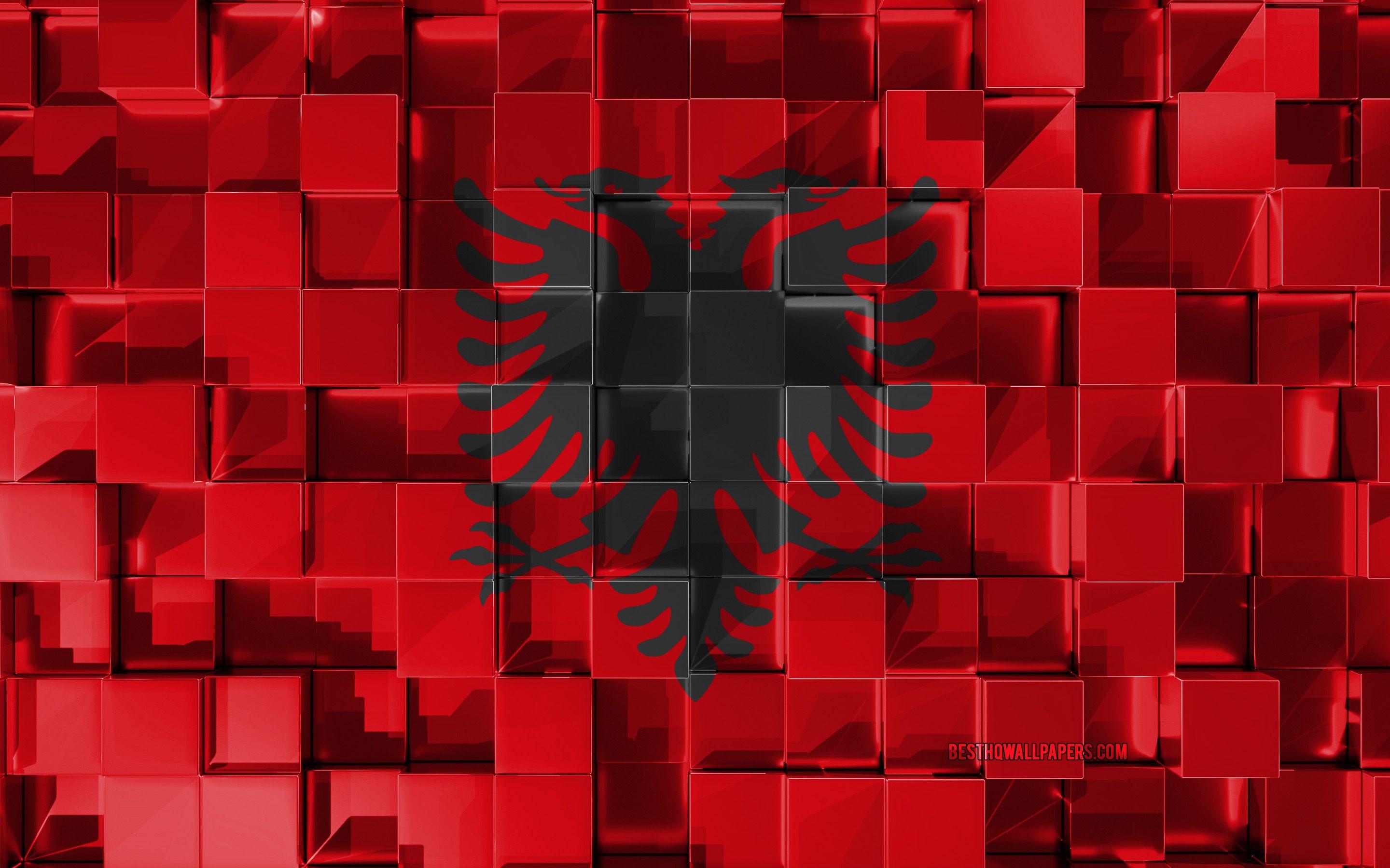 2880x1800 Download wallpaper Flag of Albania, 4k, 3D flag, 3D cubes texture, Albania flag, 3D art, Albania, Europe, 3D texture for desktop with resolution 2880x1800. High Quality HD picture wallpaper