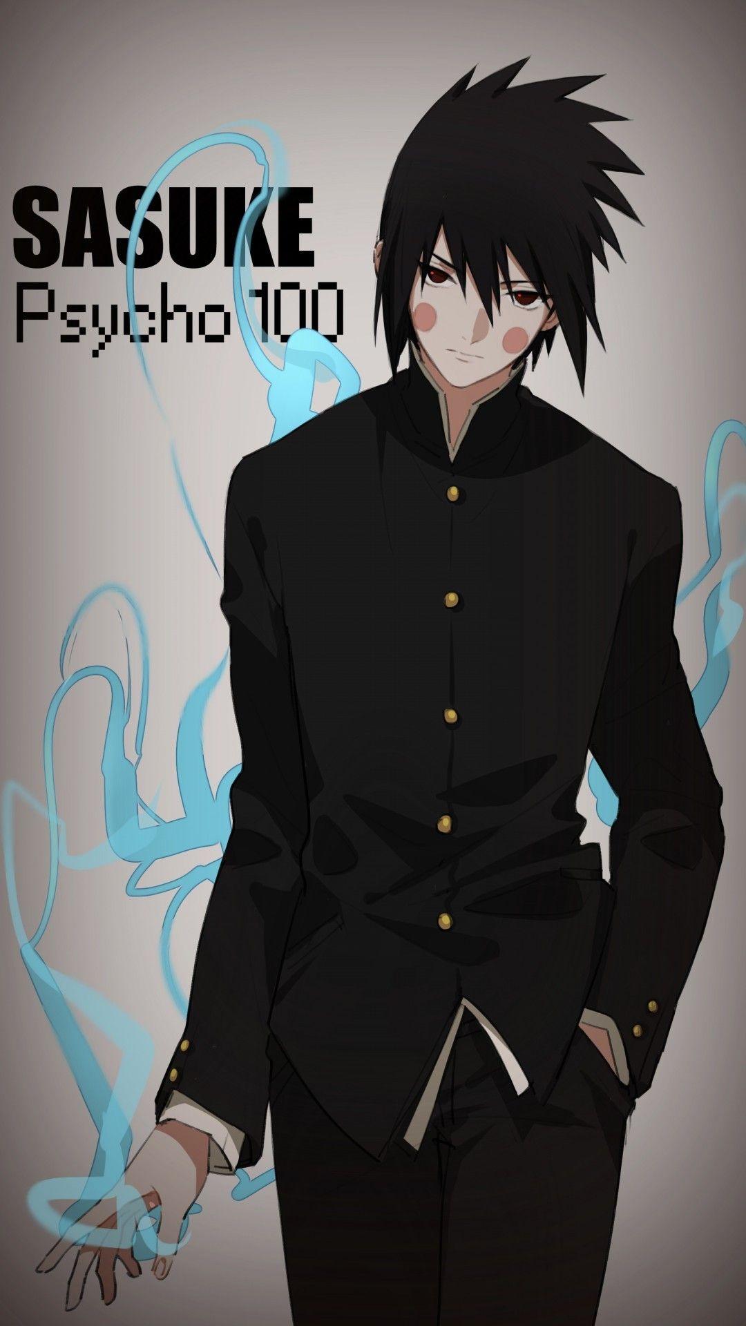 1080x1920 Download 1080x1920 Mob Psycho Uchiha Sasuke, Crossover Wallpaper for iPhone iPhone 7 Plus, iPhone 6+, Sony Xperia Z, HTC One