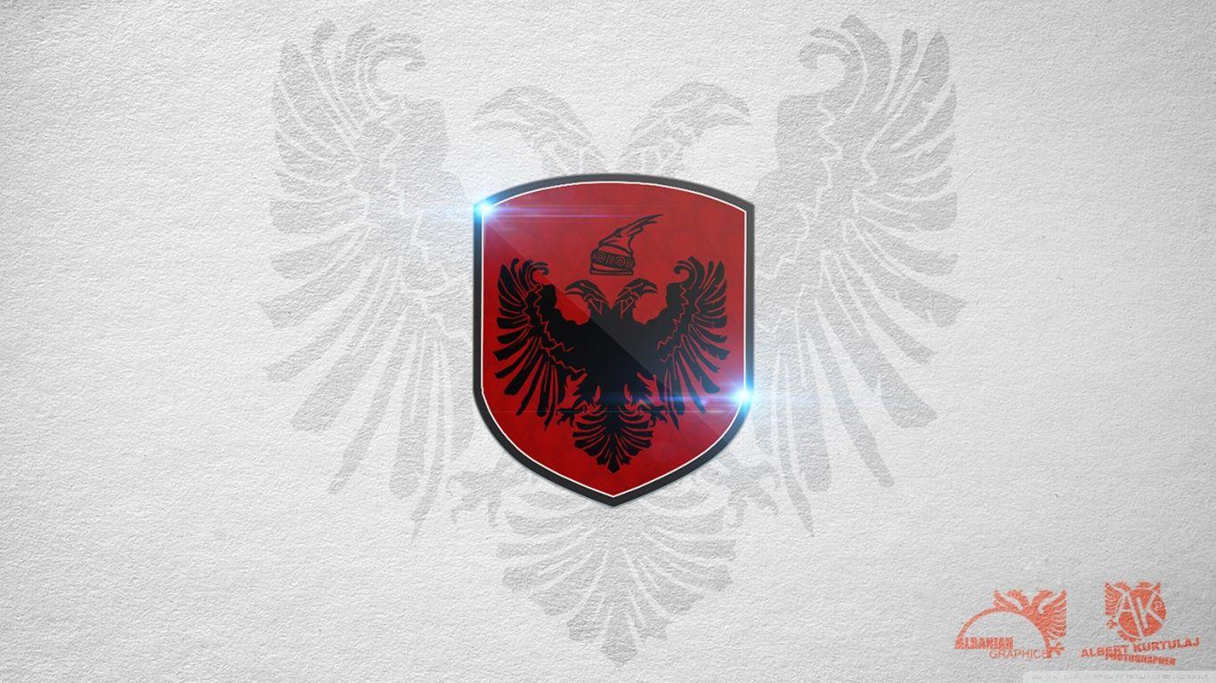 1366x768 Albanian Flag Ultra HD Desktop Background Wallpaper for 4K UHD TV