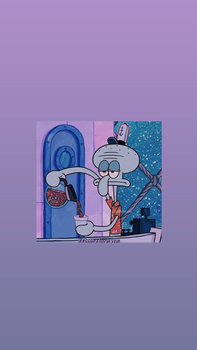 675x1200 squidward #purple #cute #aesthetic #wallpaper #cartoon #spongebob. Spongebob wallpaper, Cute cartoon wallpaper, Cartoon wallpaper
