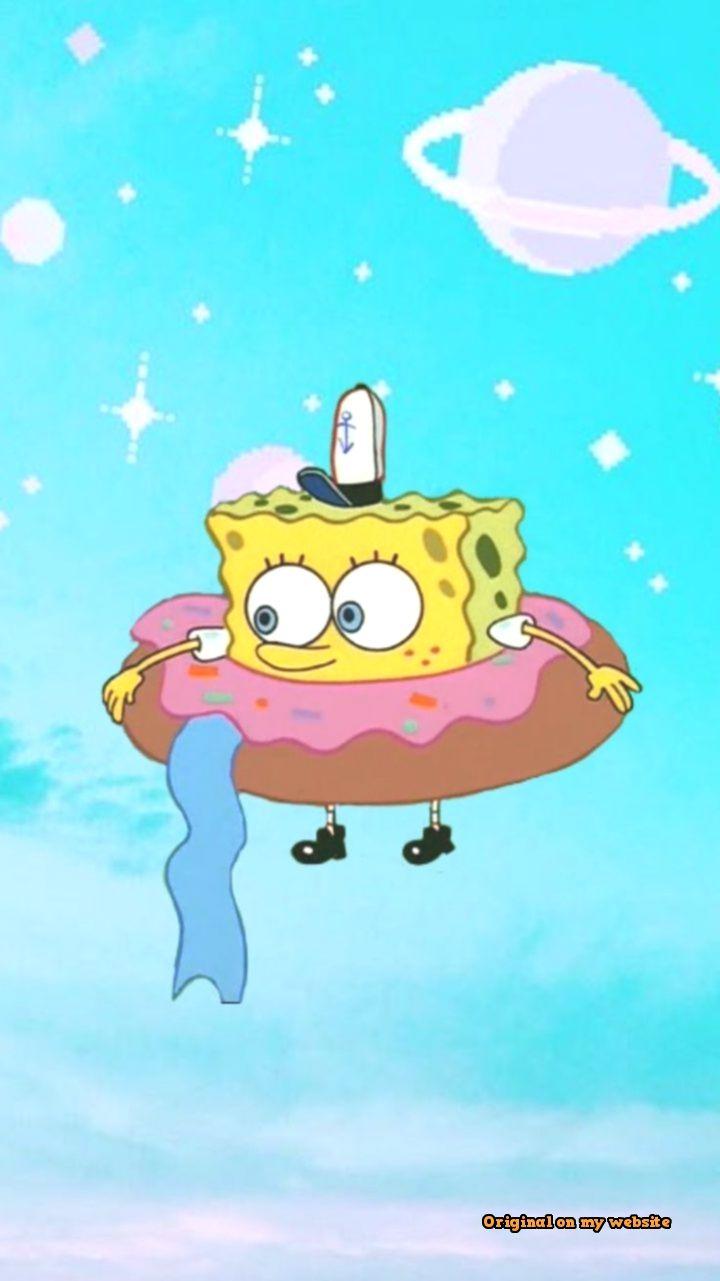 720x1281 Spongebob Sky Flowers Wallpaper