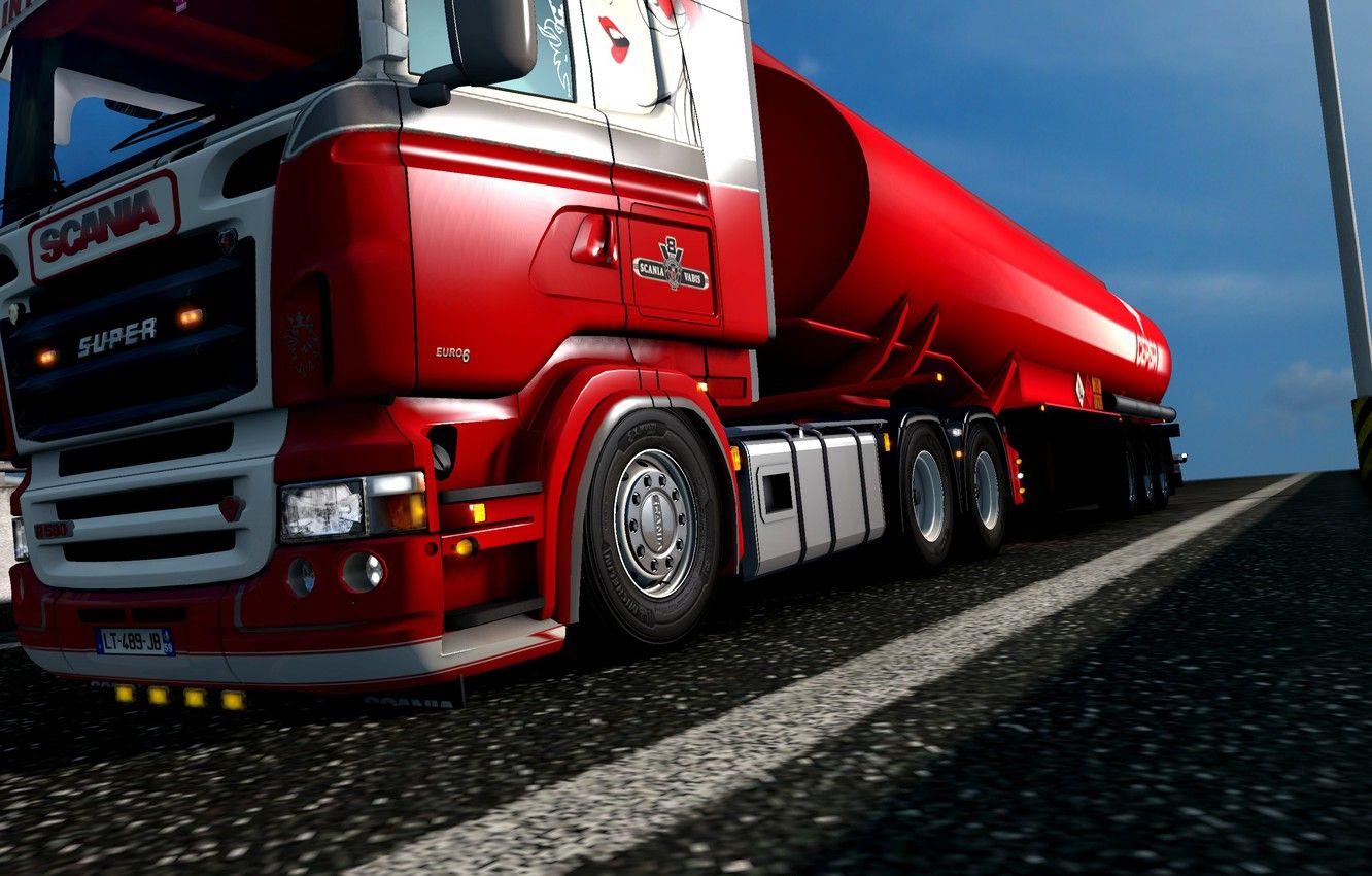 1332x850 Wallpaper red, streamline, super, truck, lady, trucks, low, Scania, diesel, lowered, R rjl, EuroTruckSimulator, lowdeck, elsa3Dany trucklife image for desktop, section игры