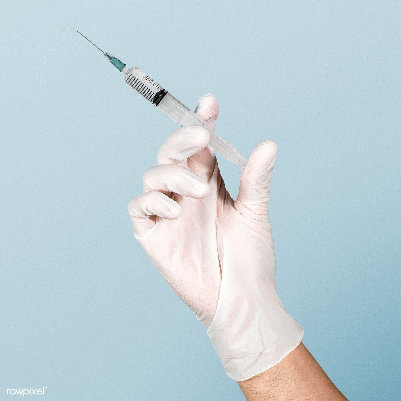 1400x1400 Download premium image of Hand wearing a white glove holding a syringe. Syringe, Hand image, Medical wallpaper