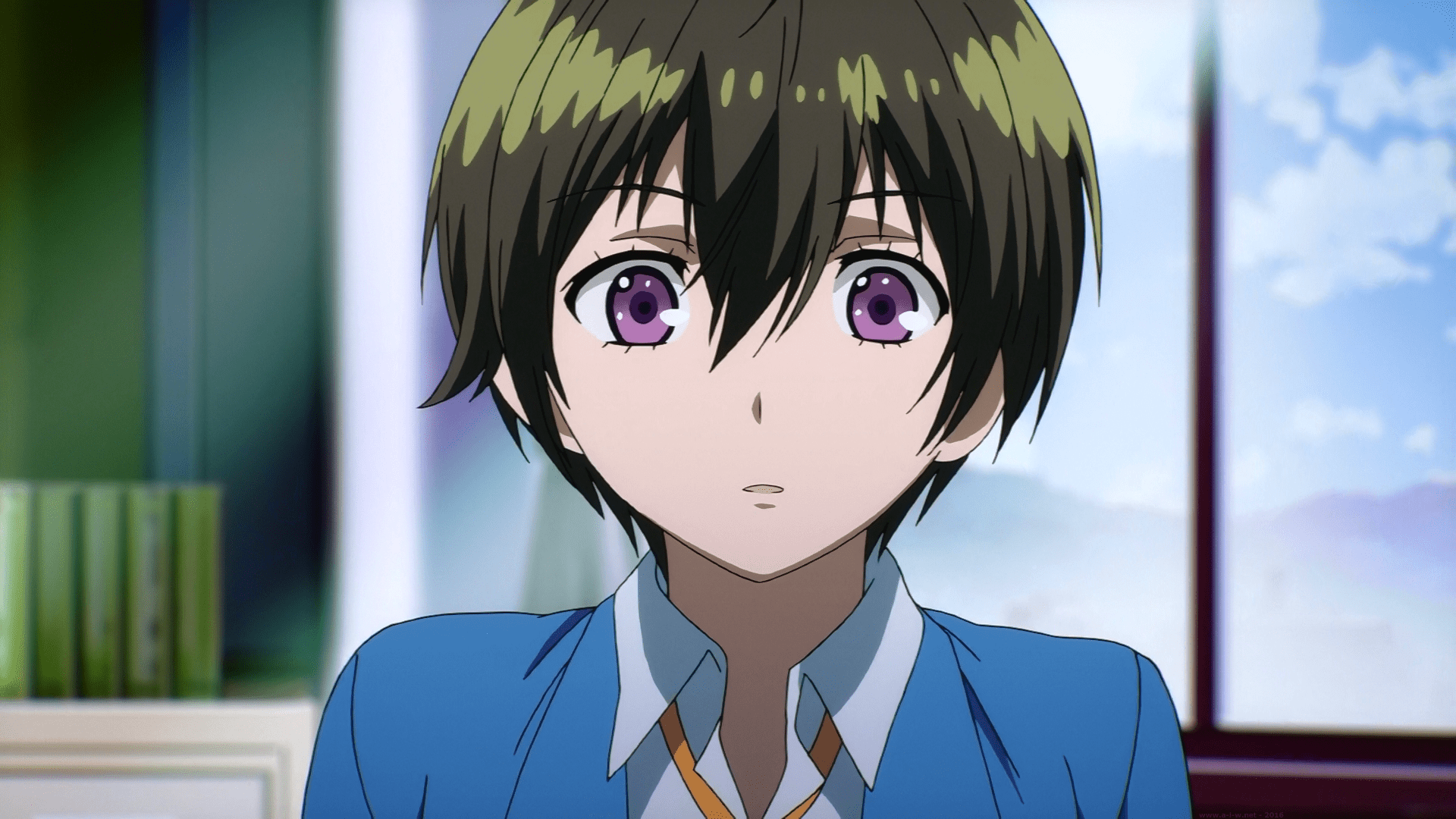 1920x1080 Bokura Wa Minna Kawaisou Kawai Ritsu Short Hair Purple Eyes School Uniform Screen Shot Wallpaper:1920x1080