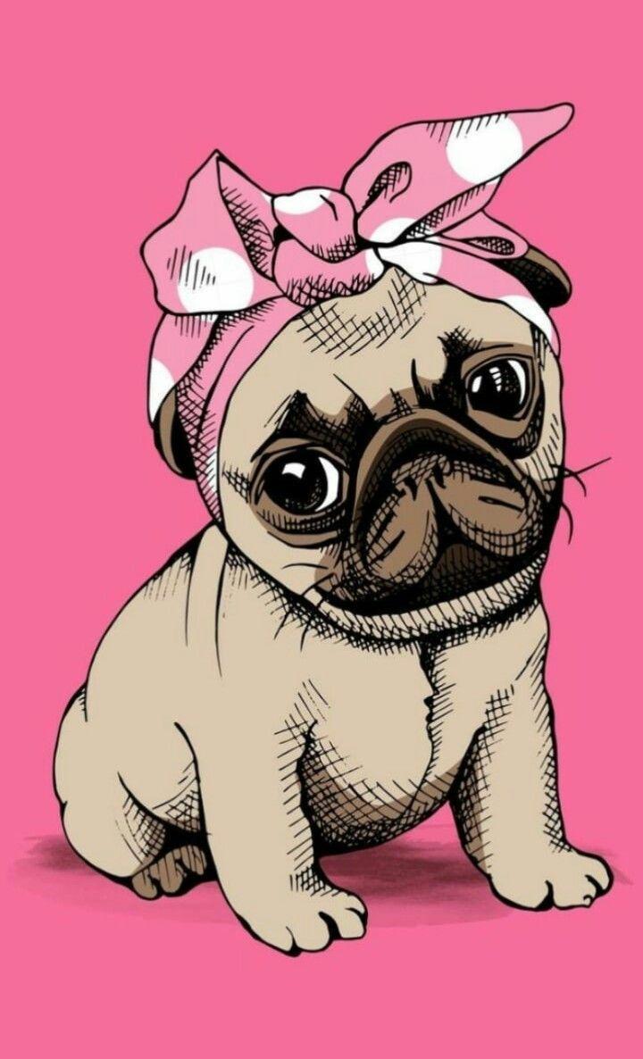 Cartoon Pug Wallpapers - Top Free Cartoon Pug Backgrounds - WallpaperAccess