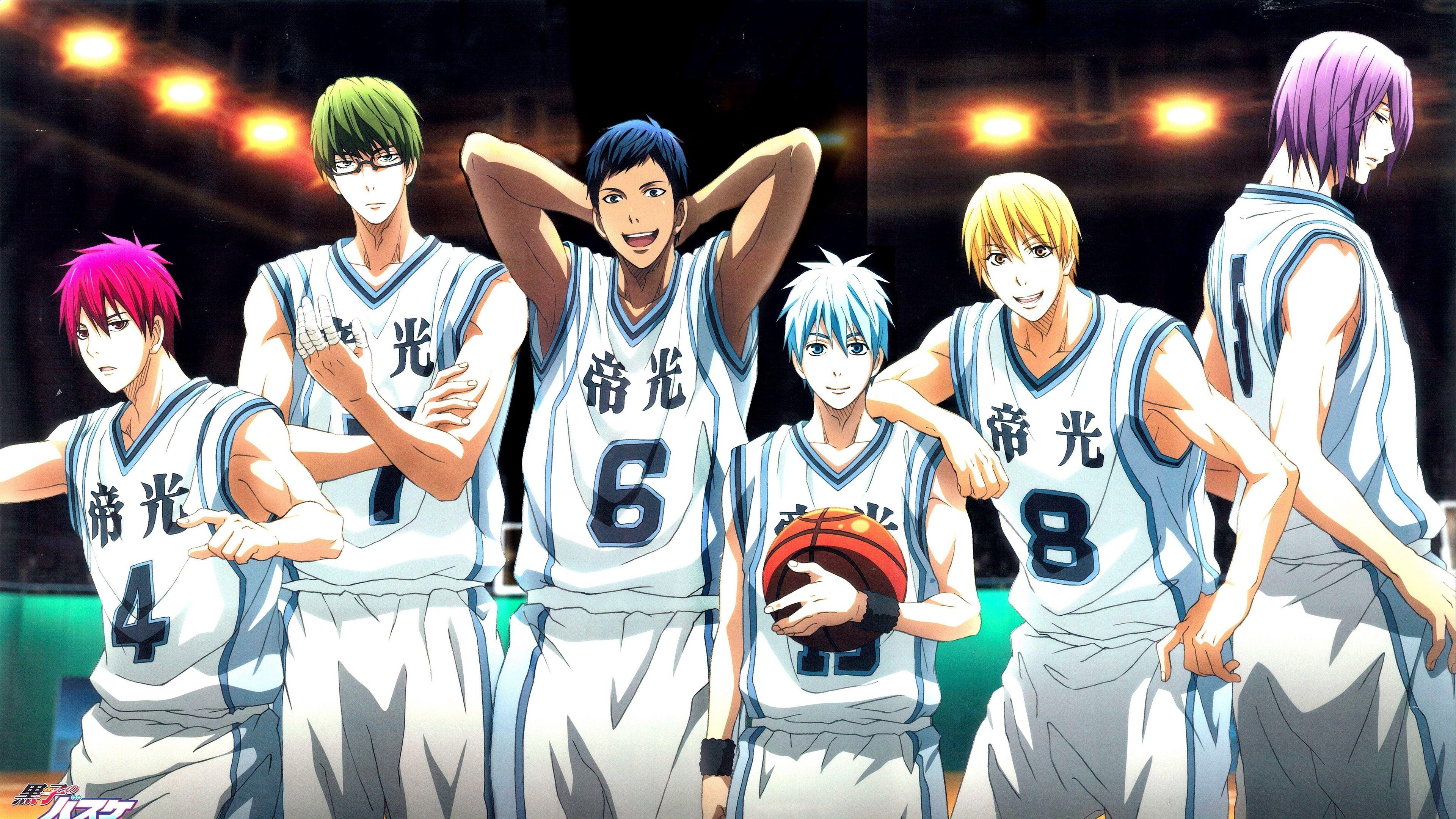 3840x2160 Wallpaper 4k kuroko no basket, team, akashi seijuurou, aomine daiki, kise ryouta, kuroko tetsuya, midorima shintarou, murasakibara atsushi 4k Wallpaper
