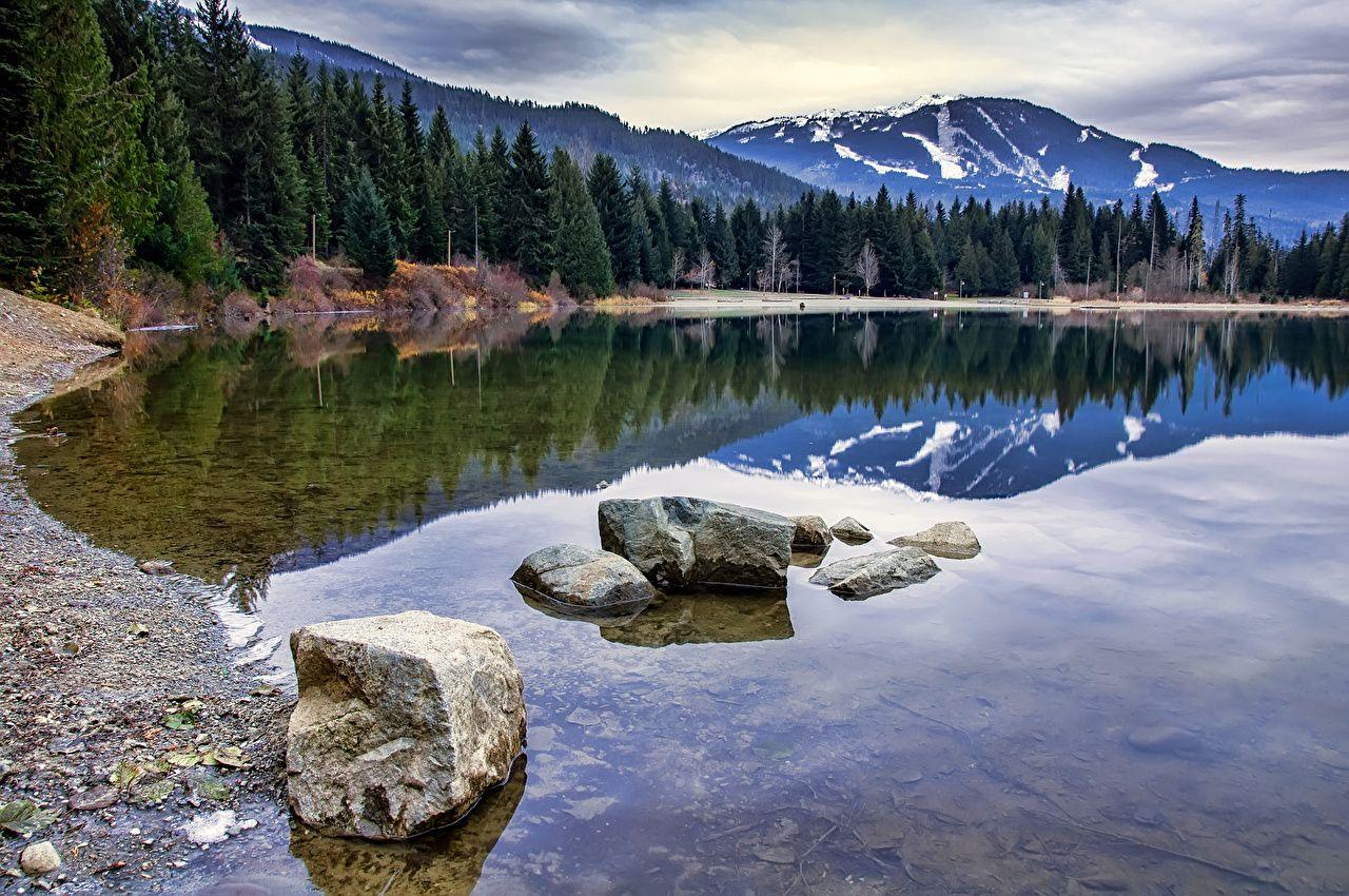 1280x850 image Canada Lake Whistler Nature mountain forest landscape