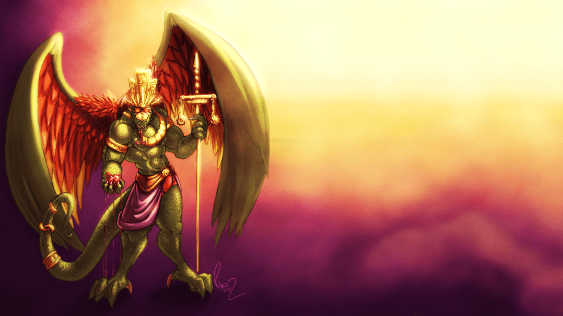1920x1080 Quetzalcoatl's Judgement Wallpaper by Omegaro - Fur Affinity [dot] net