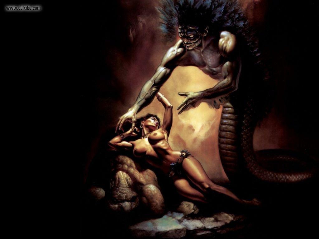 1024x768 Fantasy: Boris Vallejo Quetzalcoatl Nudity, picture nr. 19407