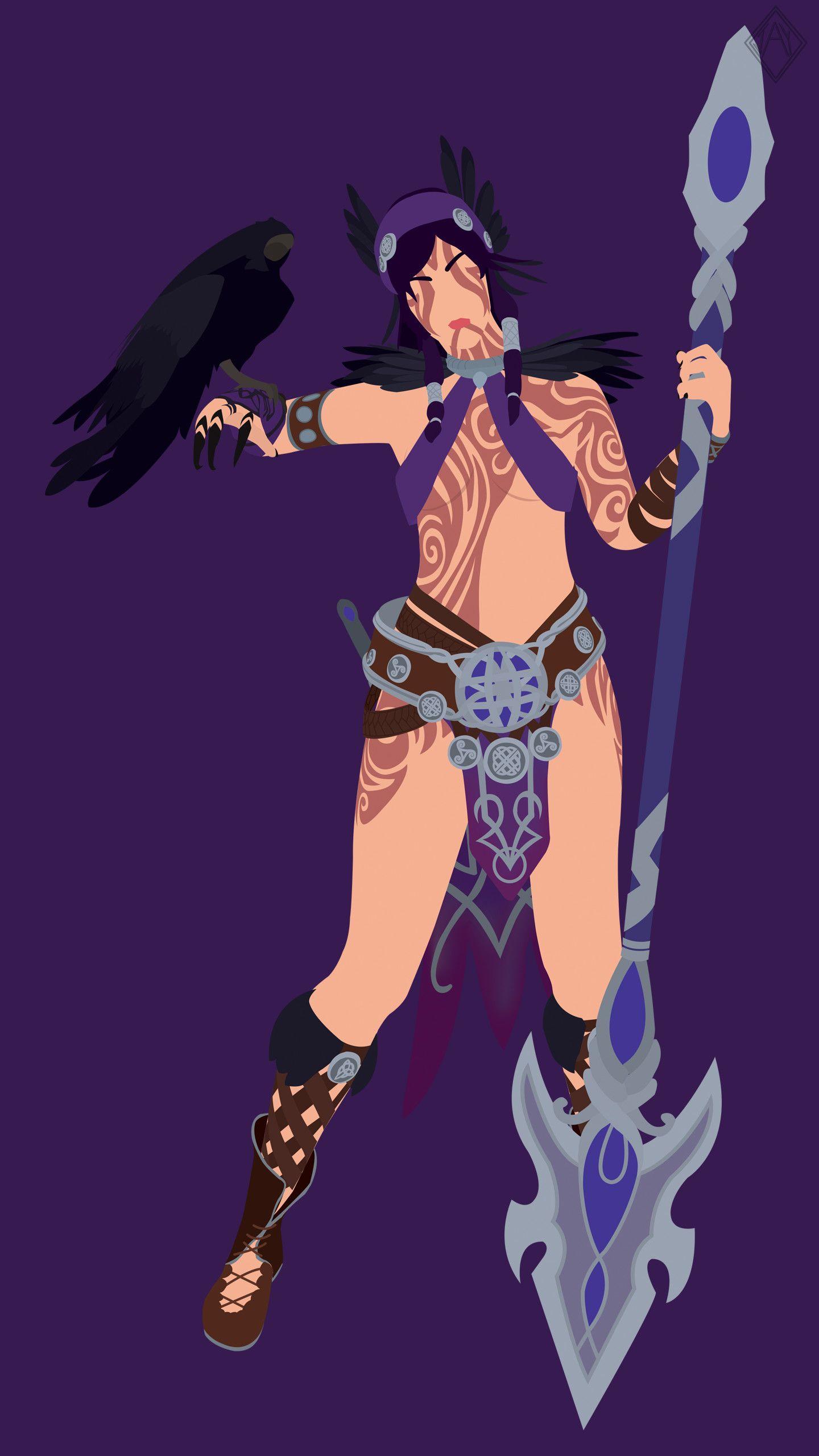 1440x2560 Smite. Morrigan Minimalist Wallpaper, Jay R