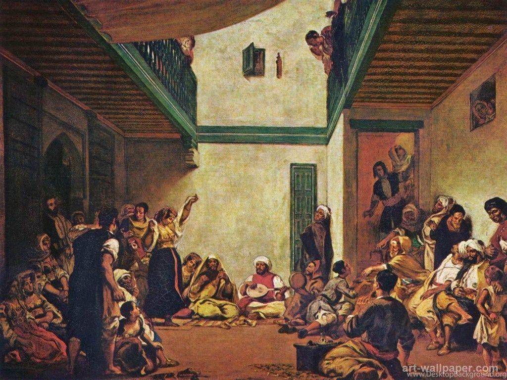 1024x768 Jewish Wedding In Morocco, Delacroix Eugène Wallpaper Desktop Background