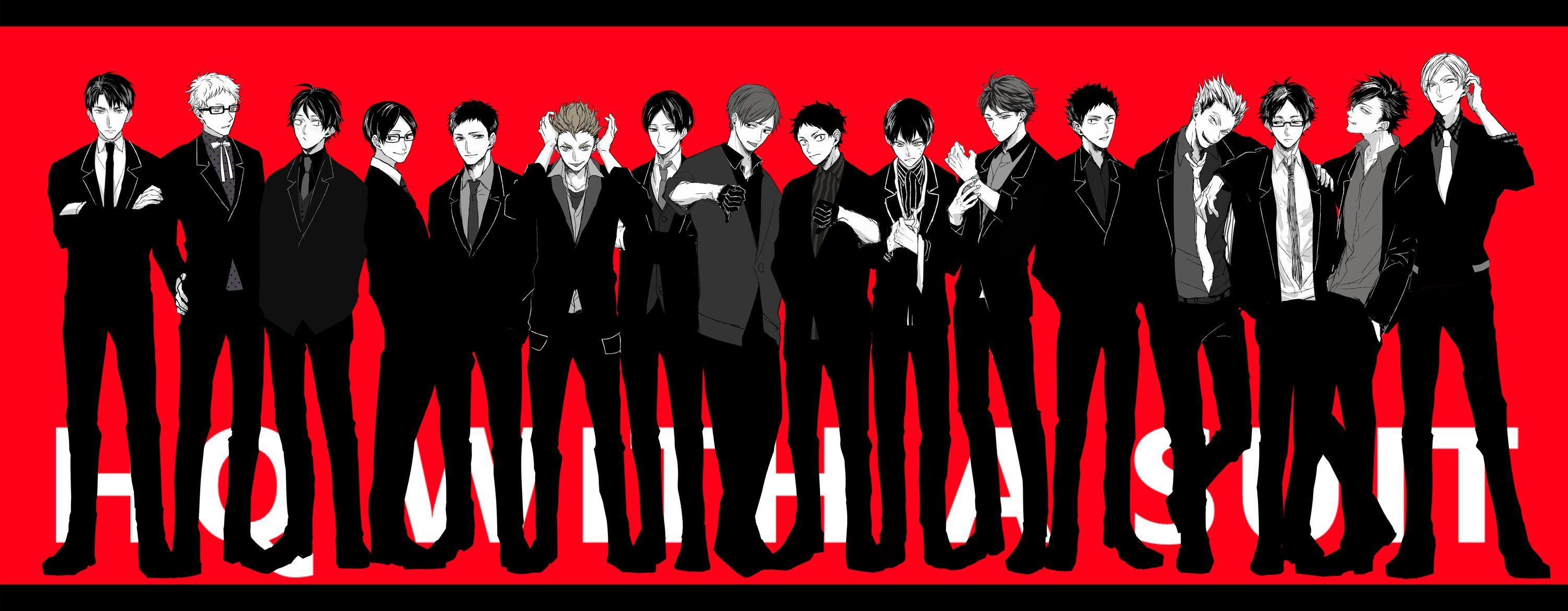 3000x1169 Haikyuu Makoto Shimada Yamaguchi Tadashi Akaashi Keiji Iwaizumi Hajime wallpaperx1169