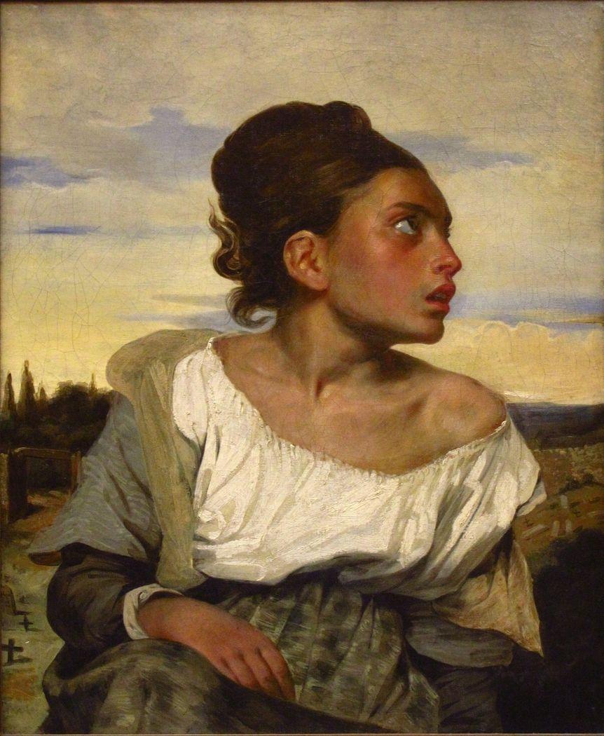 862x1050 Young orphan girl in the cemetery Eugène Delacroix on USEUM