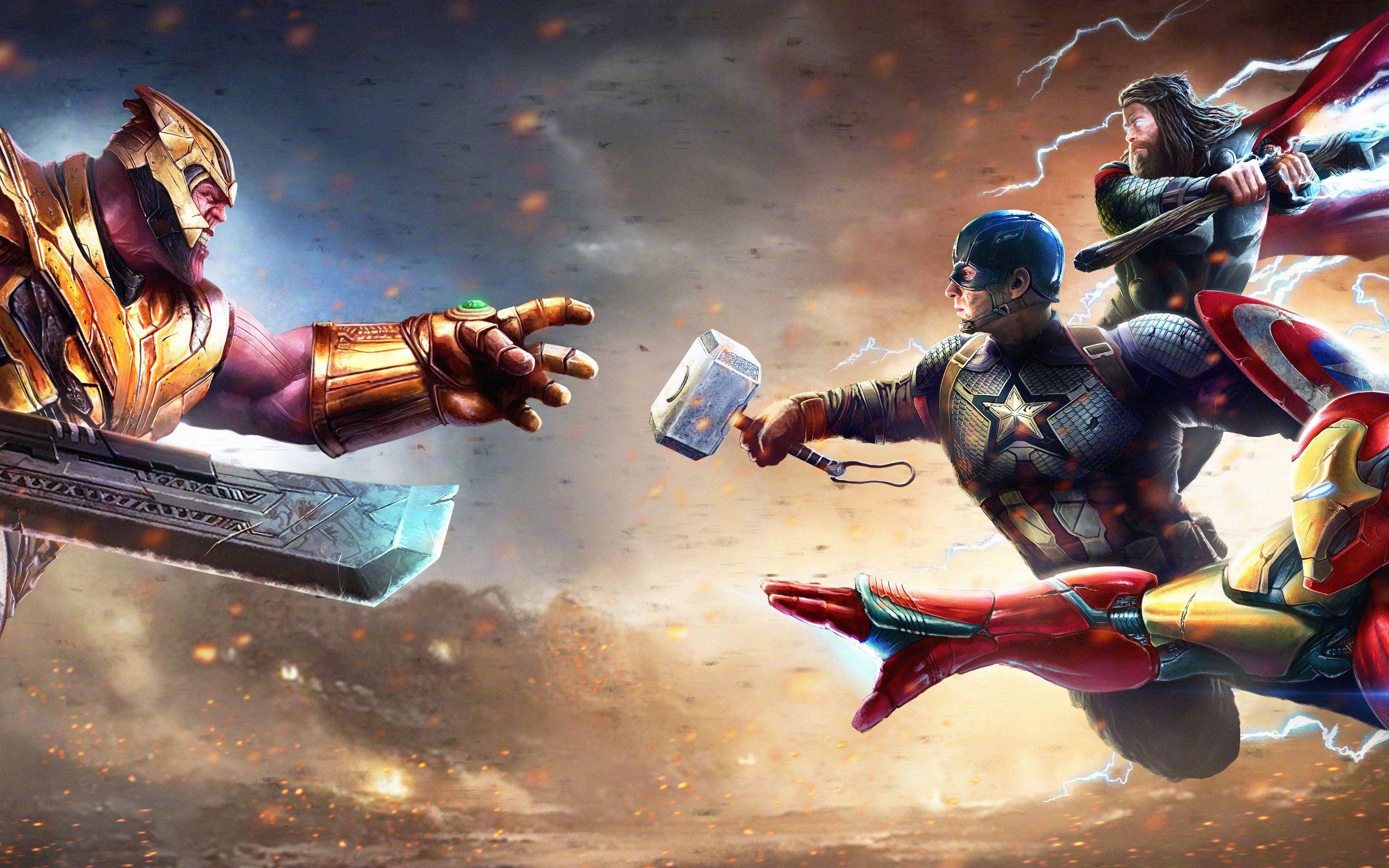2880x1800 Thanos Vs Iron Man Thor Captain America Macbook Pro Retina HD 4k Wallpaper, Image, Background, Photo and Picture