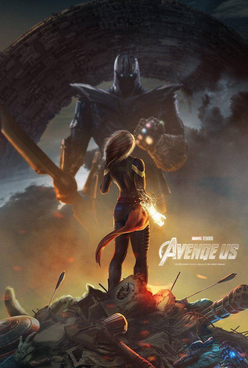 800x1184 Check Out BossLogic's Badass Captain Marvel vs. Thanos Poster. Avengers vs thanos, Marvel, Captain marvel