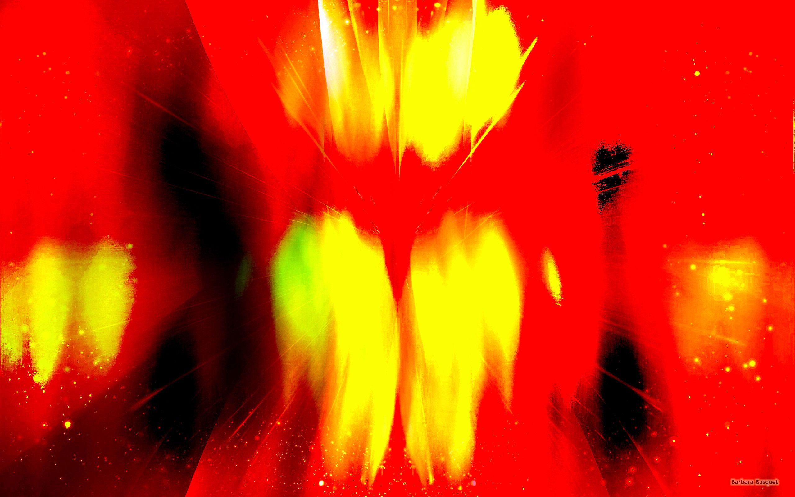 2560x1600 Red abstract wallpaper black and yellow's HD Wallpaper