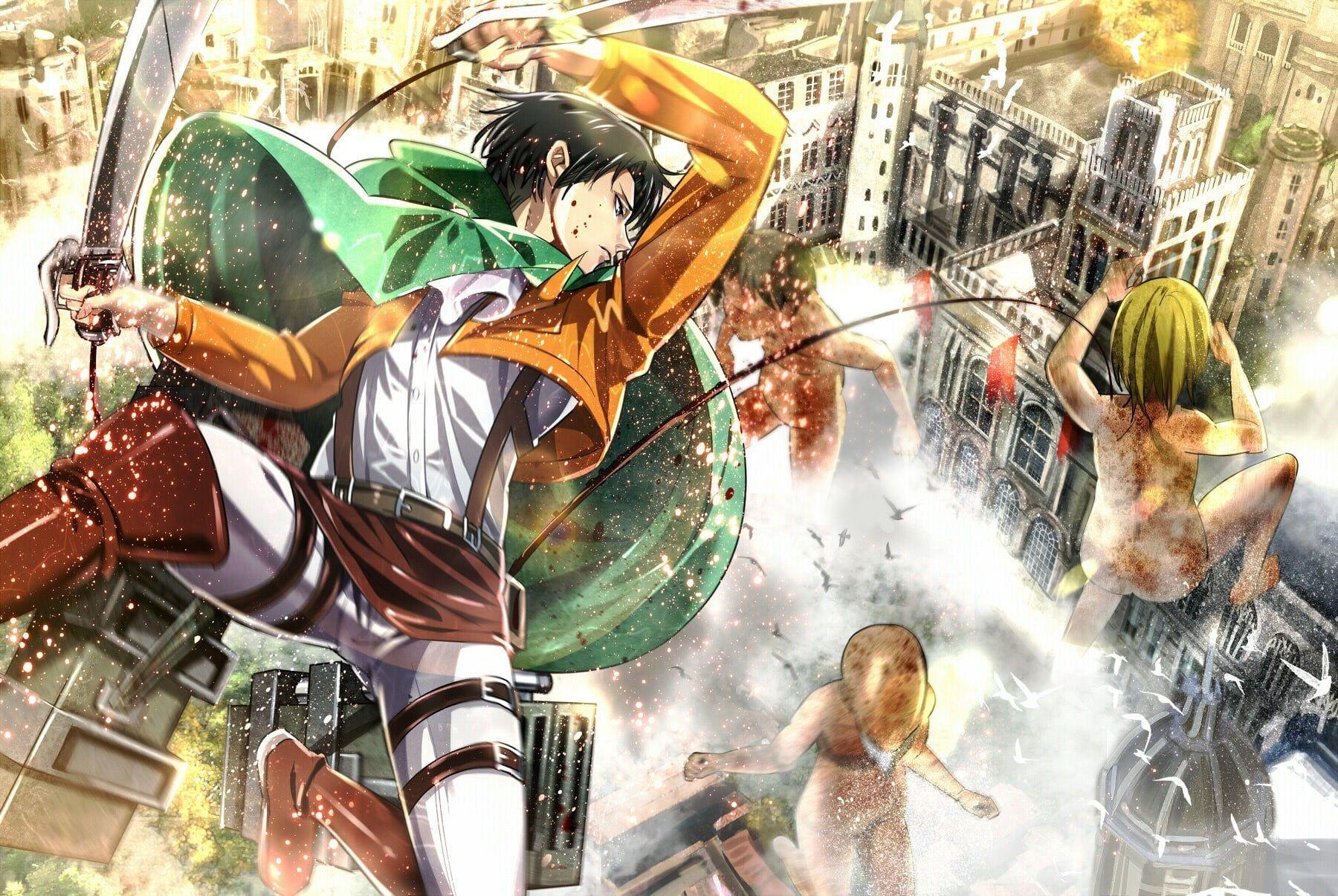 Hình nền HD 1800x1206 Attack on Titan minh họa