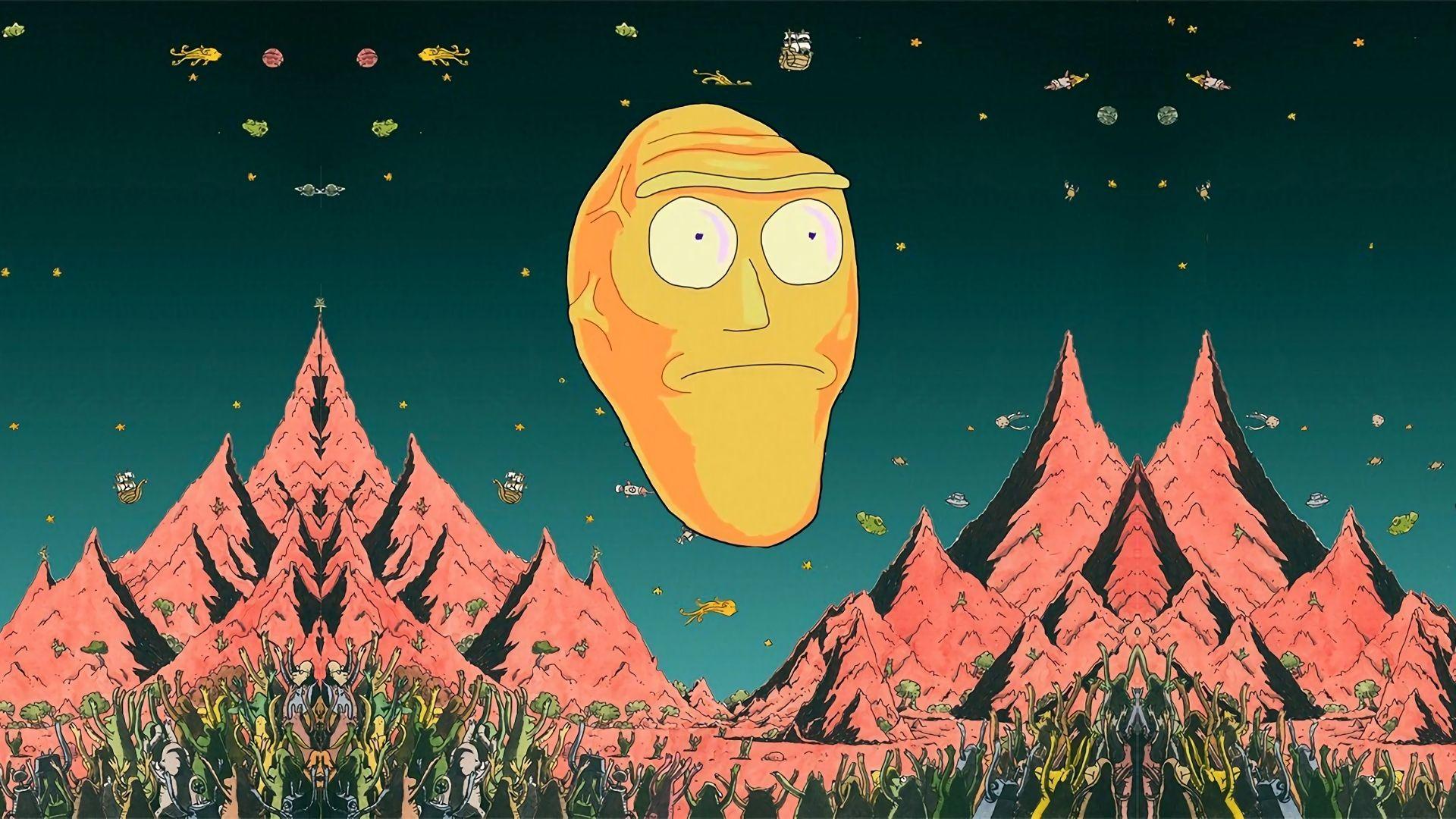 1920x1080 Trippy Rick And Morty hình nền