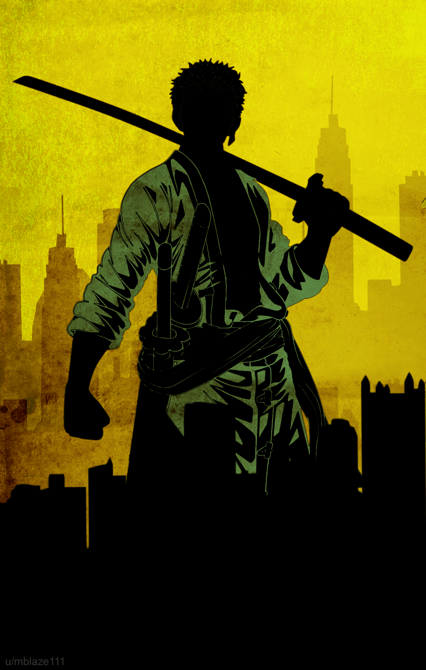 1400x2200 After Luffy, here is the Zoro Wallpaper I made