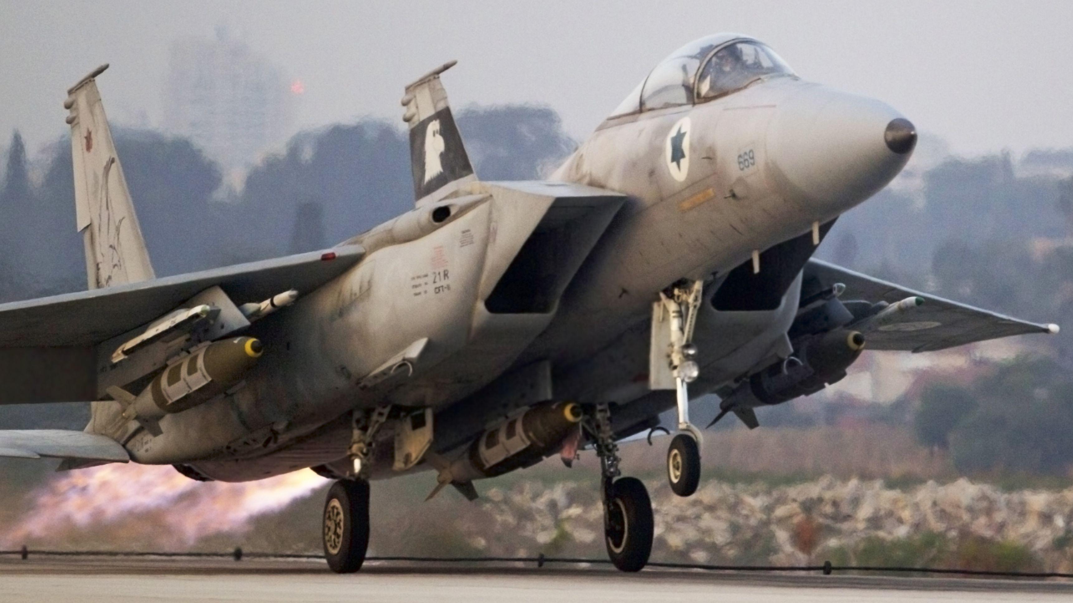 3444x1937 Israeli F 15 Eagle Full HD Wallpaper