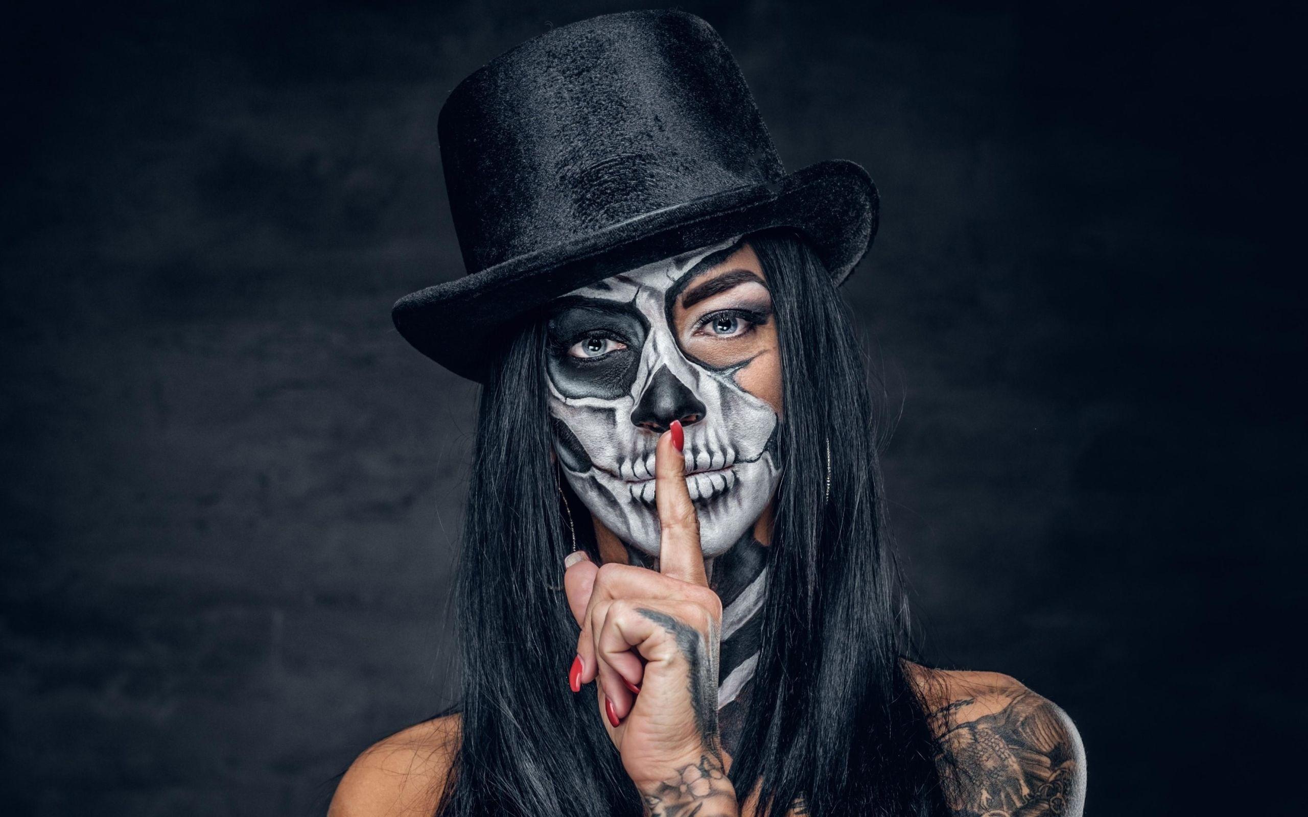 2560x1600 Day of the Dead, Sugar Skull, Woman, Girl Wallpaper
