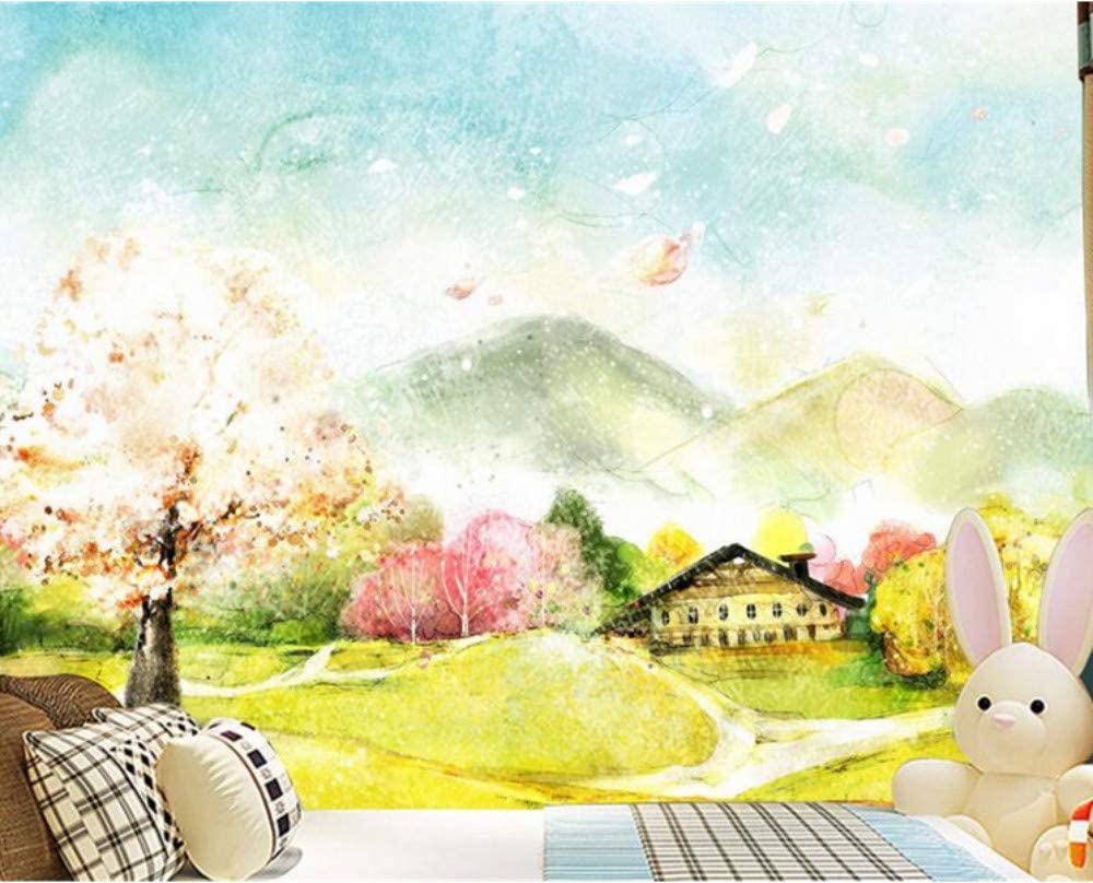 1000x808 Mbwlkj Wallpaper For Walls 3D Beautiful Spring Garden Golden Meadow Fantasy Landscape Watercolor Korean Mural Wallpaper Wall 200cmx140cm
