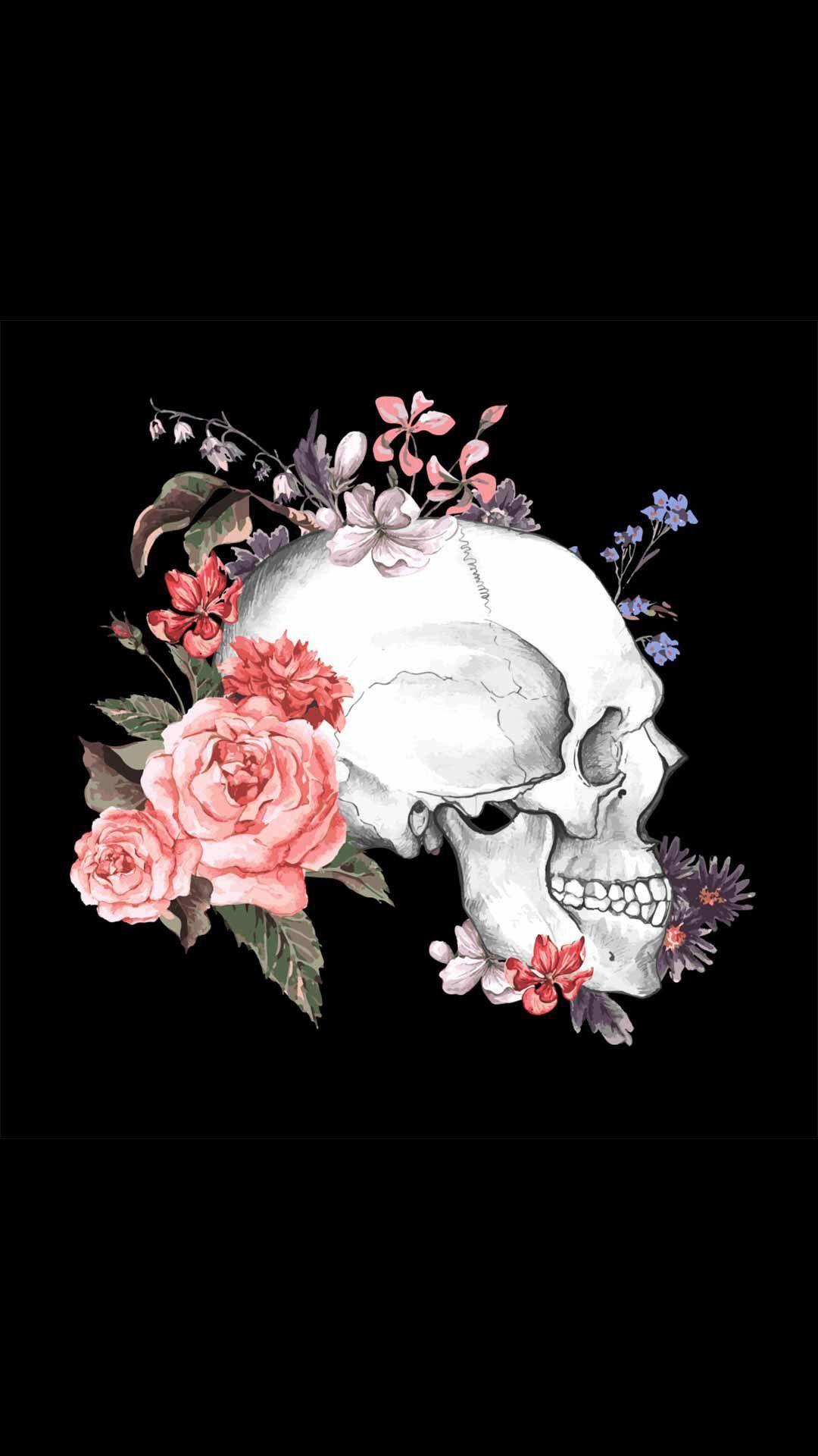 Flower Skull iPhone Wallpapers - Top Free Flower Skull iPhone