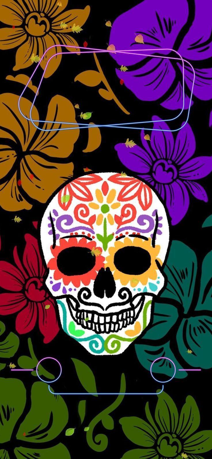 736x1594 Sugar Skull iPhone X Wallpaper
